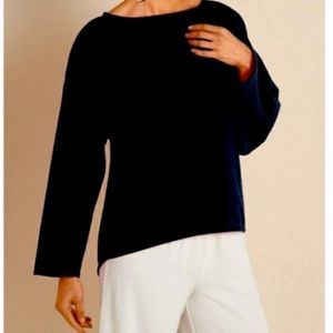 Soft Surroundings Black Boat Neck Dolman Sleeve Top